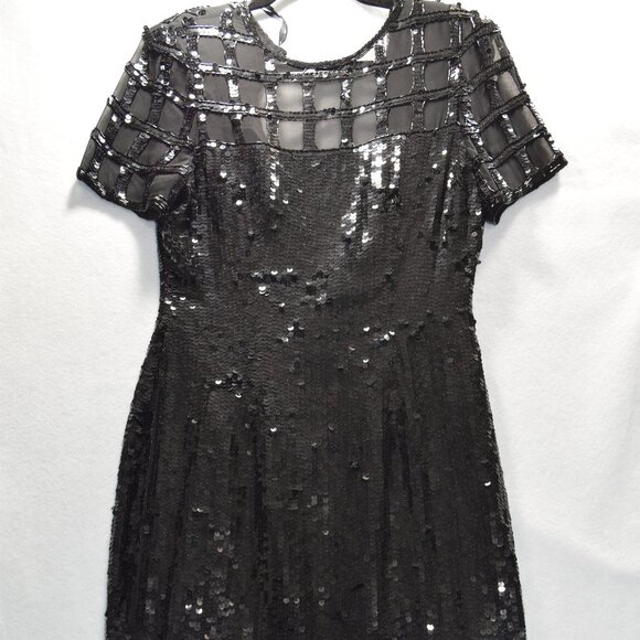 Matita Fine Women's Size 8 BLACK Fashions Silk Sequin Dress Worn Once - Picture 1 of 8